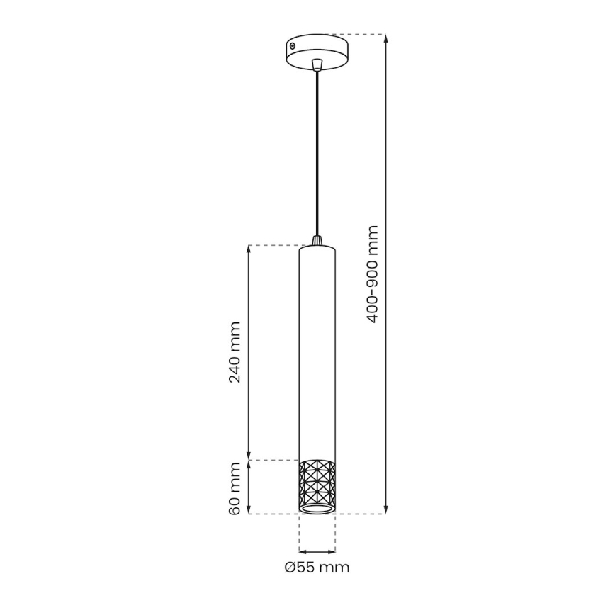 Luster na sajli TUBI 1xGU10/8W/230V crno