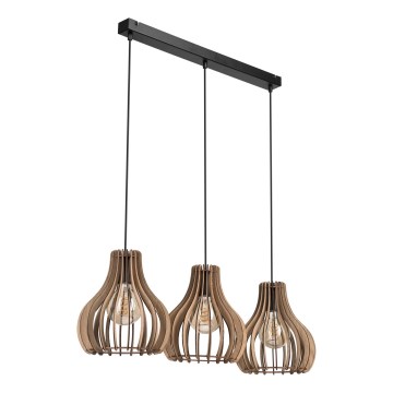 Luster na sajli TUCCI 3xE27/15W/230V hrast/crno