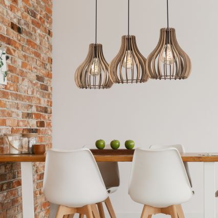 Luster na sajli TUCCI 3xE27/15W/230V hrast/crno