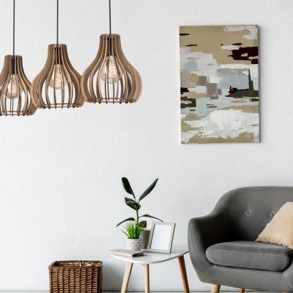 Luster na sajli TUCCI 3xE27/15W/230V hrast/crno