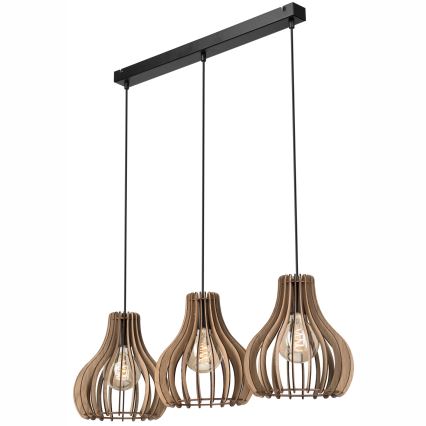 Luster na sajli TUCCI 3xE27/15W/230V hrast/crno