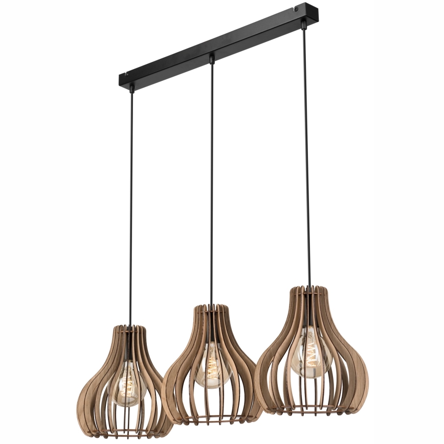 Luster na sajli TUCCI 3xE27/15W/230V hrast/crno