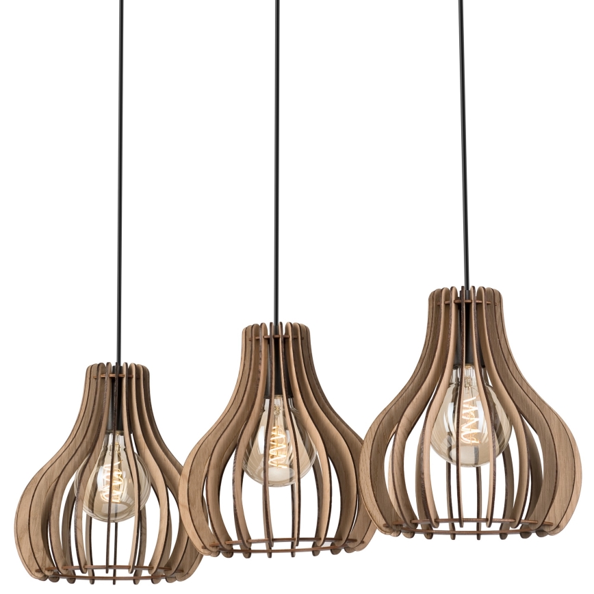 Luster na sajli TUCCI 3xE27/15W/230V hrast/crno