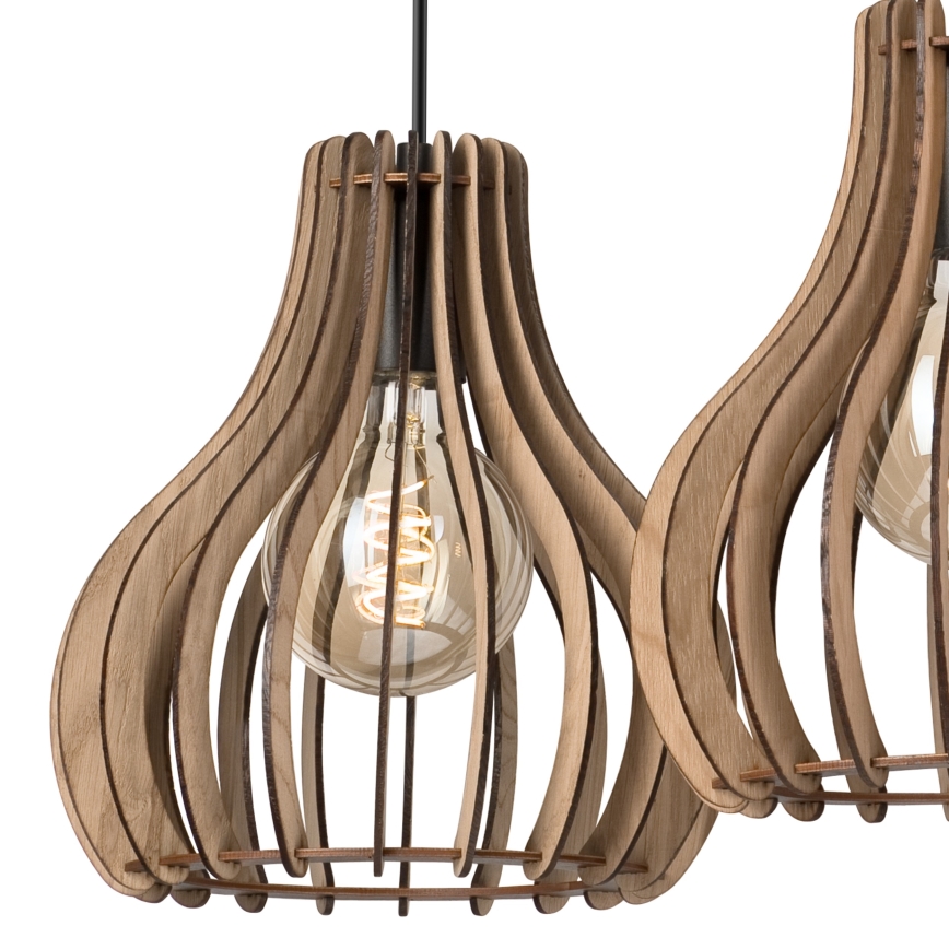 Luster na sajli TUCCI 3xE27/15W/230V hrast/crno