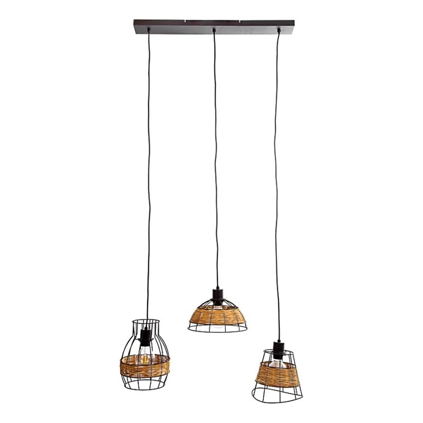 Luster na sajli TUNIS 4xE27/40W/230V crno/braon