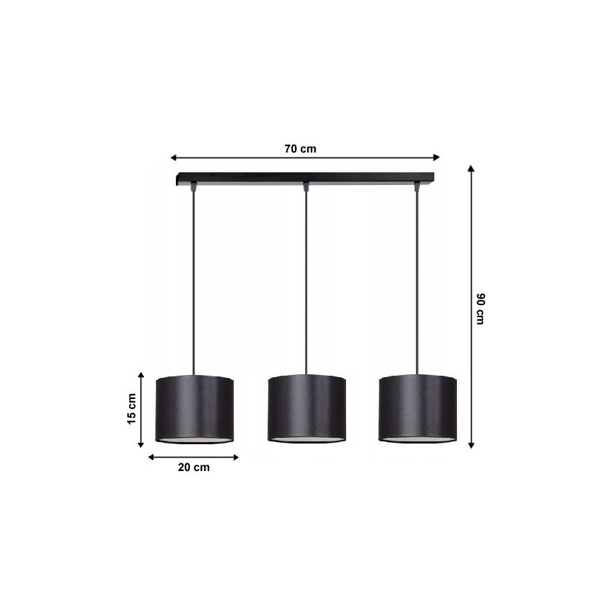 Luster na sajli TUZ 3xE27/60W/230V