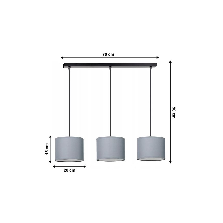 Luster na sajli TUZ 3xE27/60W/230V