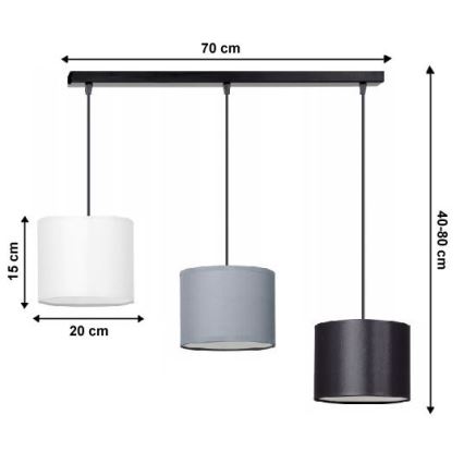 Luster na sajli TUZ 3xE27/60W/230V