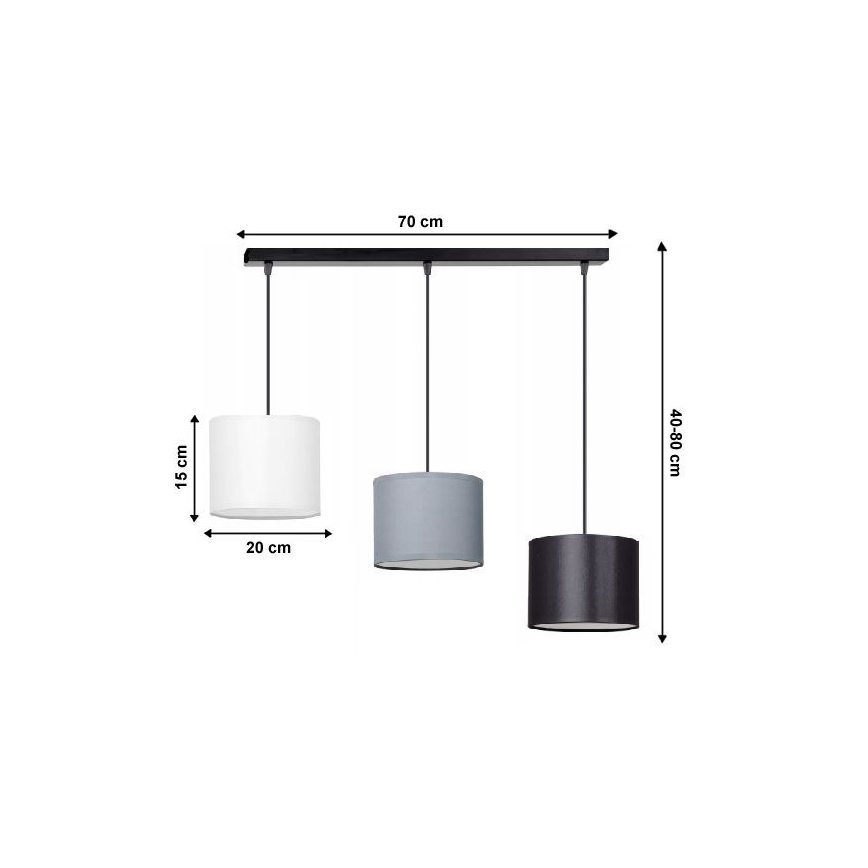 Luster na sajli TUZ 3xE27/60W/230V
