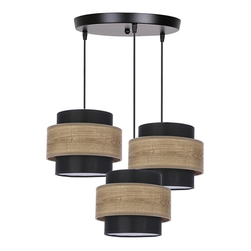 Luster na sajli TWIN 3xE27/40W/230V braon/crno