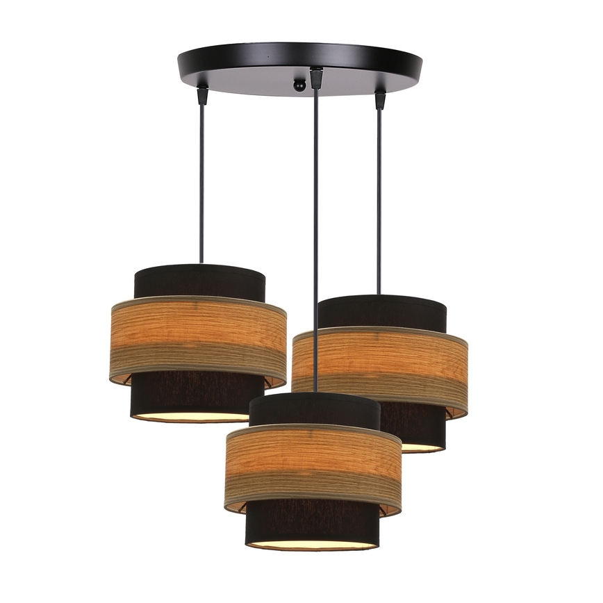 Luster na sajli TWIN 3xE27/40W/230V braon/crno