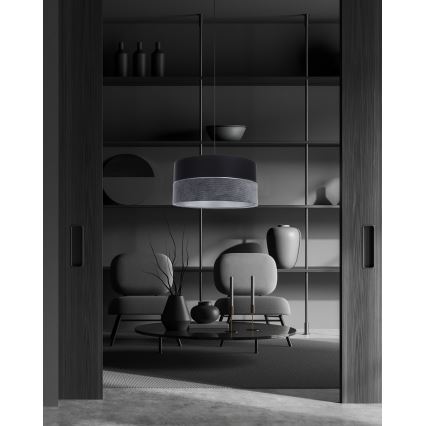 Luster na sajli TWIST 1xE27/60W/230V crno/sivo/srebrno