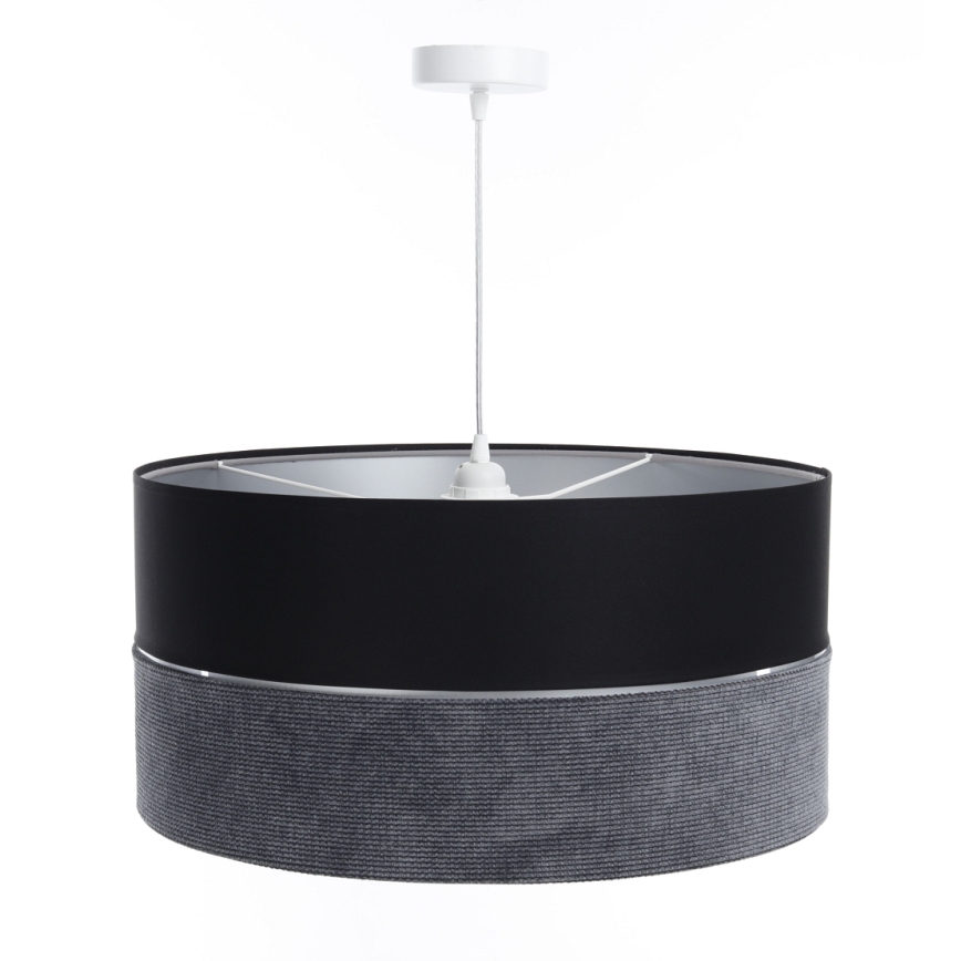 Luster na sajli TWIST 1xE27/60W/230V crno/sivo/srebrno