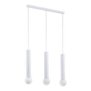 Luster na sajli TWISTER 3xE27/60W/230V bela