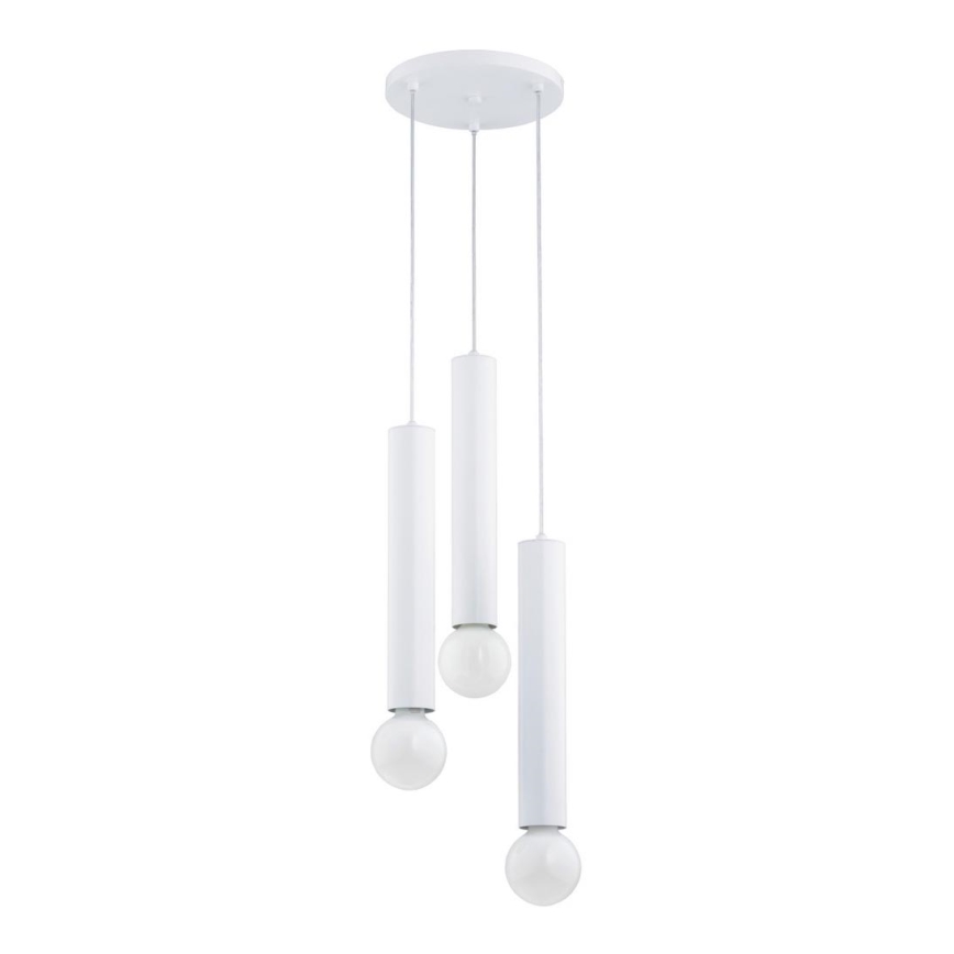 Luster na sajli TWISTER 3xE27/60W/230V pr. 28 cm bela