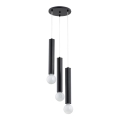 Luster na sajli TWISTER 3xE27/60W/230V pr. 28 cm crno