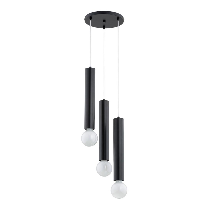 Luster na sajli TWISTER 3xE27/60W/230V pr. 28 cm crno