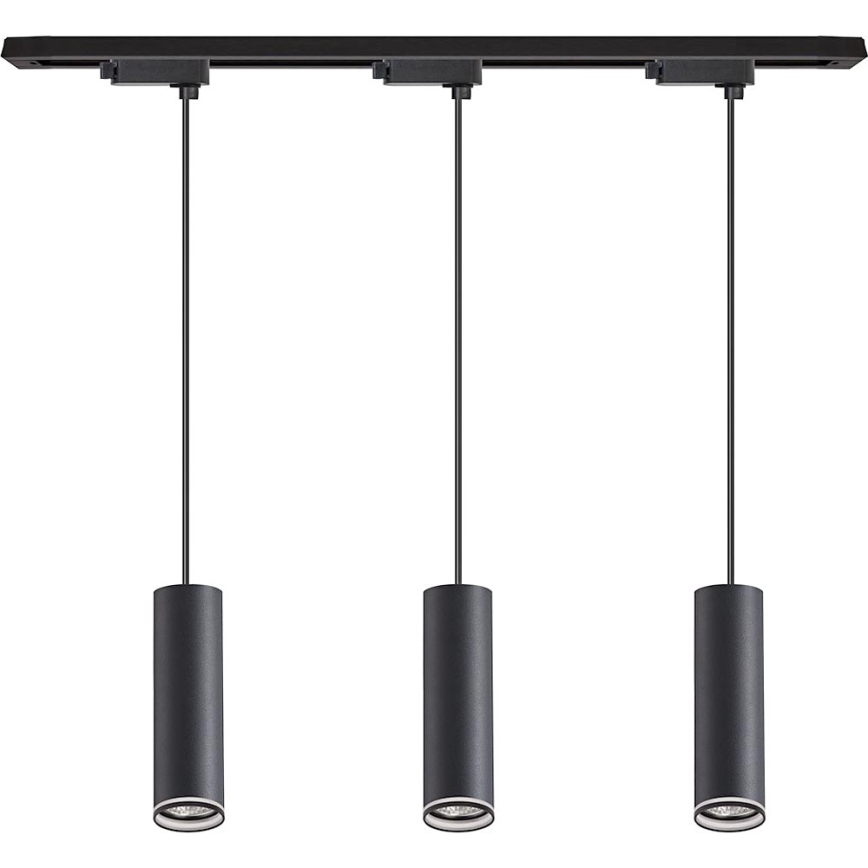 Luster na sajli u šinskom sistemu PIPE 3xGU10/10W/230V crna