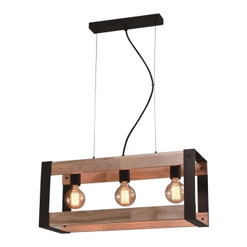 Luster na sajli VARNA 3xE27/40W/230V hrast