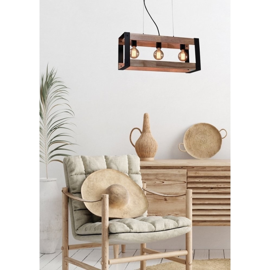 Luster na sajli VARNA 3xE27/40W/230V hrast
