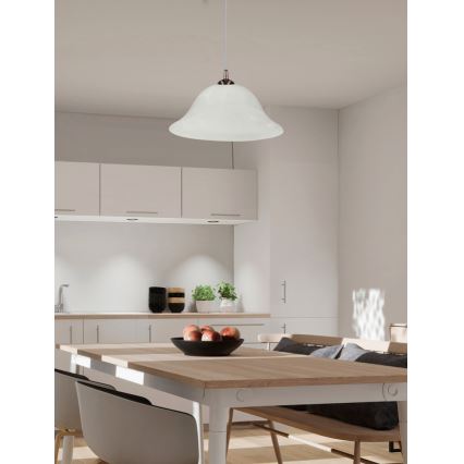 Luster na sajli VERA 1xE27/60W/230V bakrena/bela