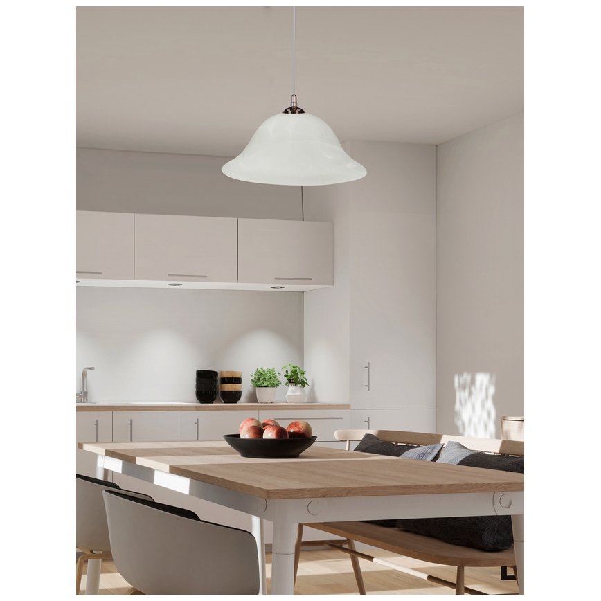 Luster na sajli VERA 1xE27/60W/230V bakrena/bela