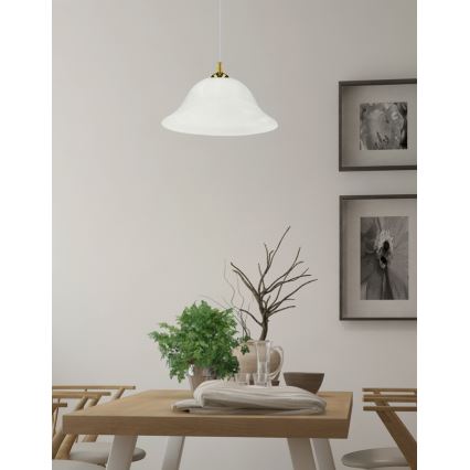 Luster na sajli VERA 1xE27/60W/230V zlatna/bela