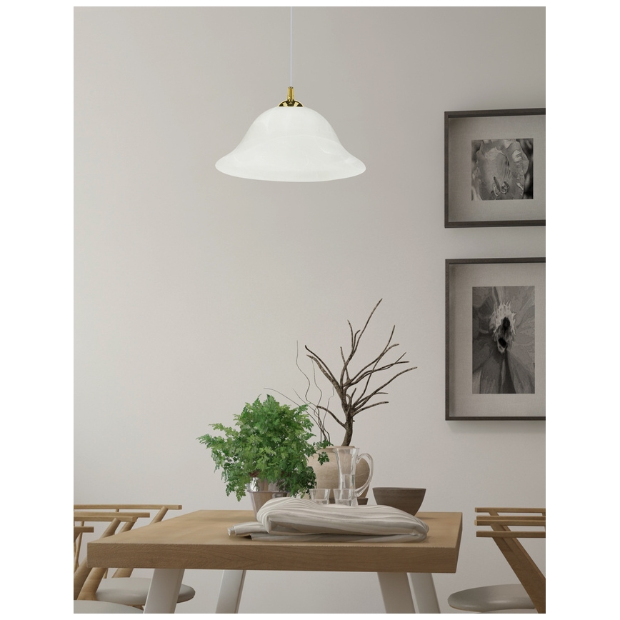 Luster na sajli VERA 1xE27/60W/230V zlatna/bela