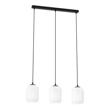 Luster na sajli VERDI 3xE27/15W/230V crno/bela