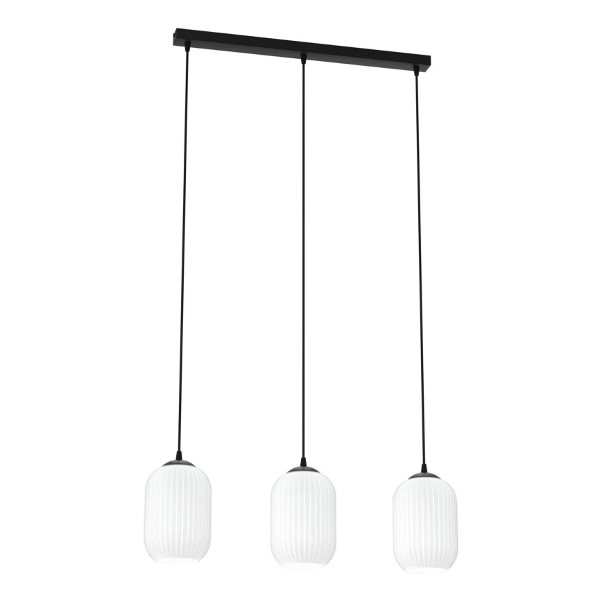 Luster na sajli VERDI 3xE27/15W/230V crno/bela