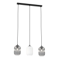Luster na sajli VERDI 3xE27/15W/230V crno/sivo/bela