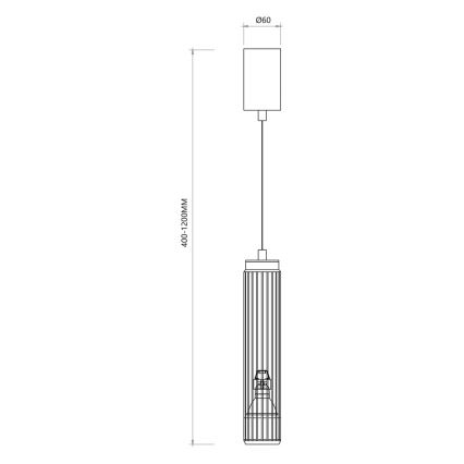 Luster na sajli VERTICAL 1xGU10/8W/230V bela