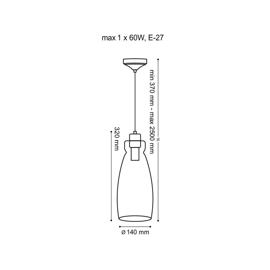 Luster na sajli VETRO 1xE27/60W/230V bukva