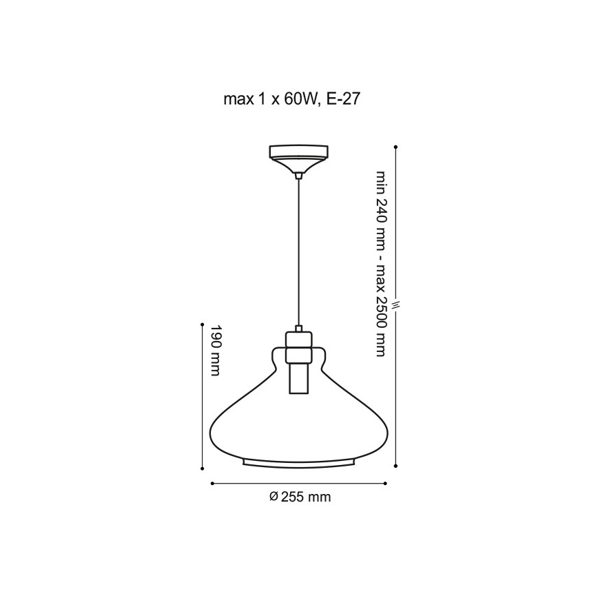 Luster na sajli VETRO 1xE27/60W/230V bukva