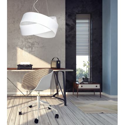 Luster na sajli VIENO 3xE27/15W/230V bela
