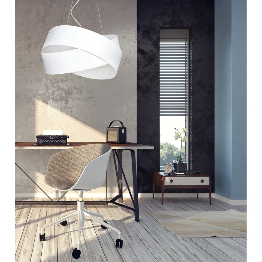 Luster na sajli VIENO 3xE27/15W/230V bela