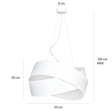Luster na sajli VIENO 3xE27/15W/230V bela