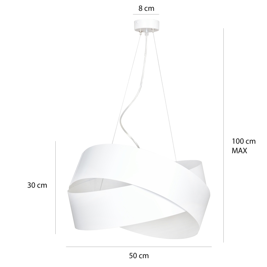 Luster na sajli VIENO 3xE27/15W/230V bela