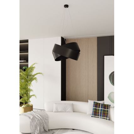 Luster na sajli VIENO 3xE27/15W/230V crno