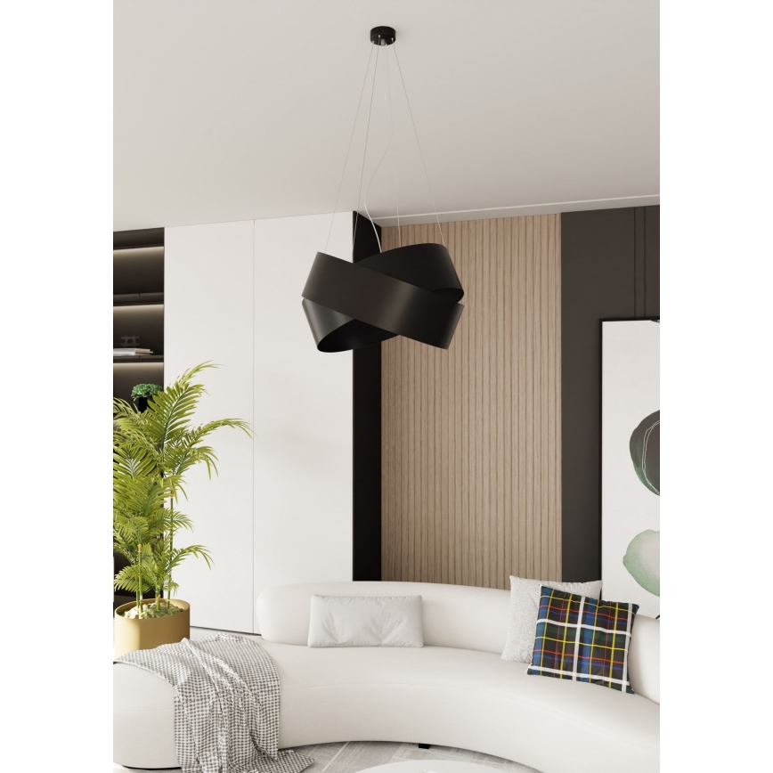 Luster na sajli VIENO 3xE27/15W/230V crno