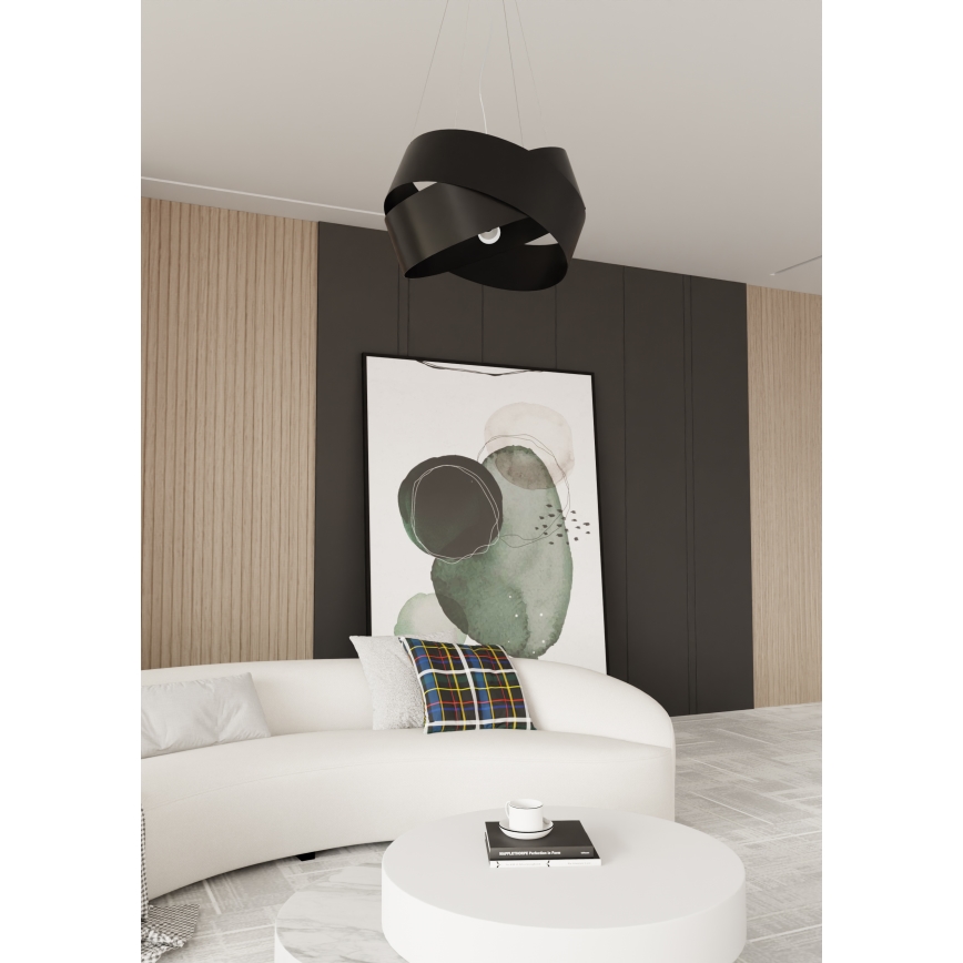 Luster na sajli VIENO 3xE27/15W/230V crno