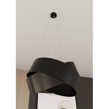 Luster na sajli VIENO 3xE27/15W/230V crno