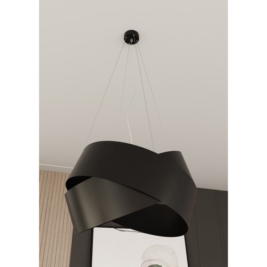 Luster na sajli VIENO 3xE27/15W/230V crno