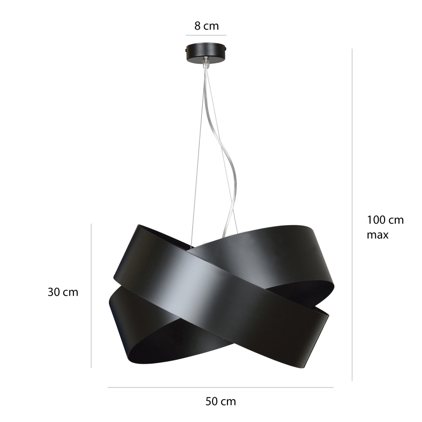 Luster na sajli VIENO 3xE27/15W/230V crno