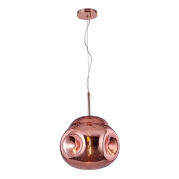 Luster na sajli VITRO 1xE27/10W/230V pr. 35 cm roze zlatno