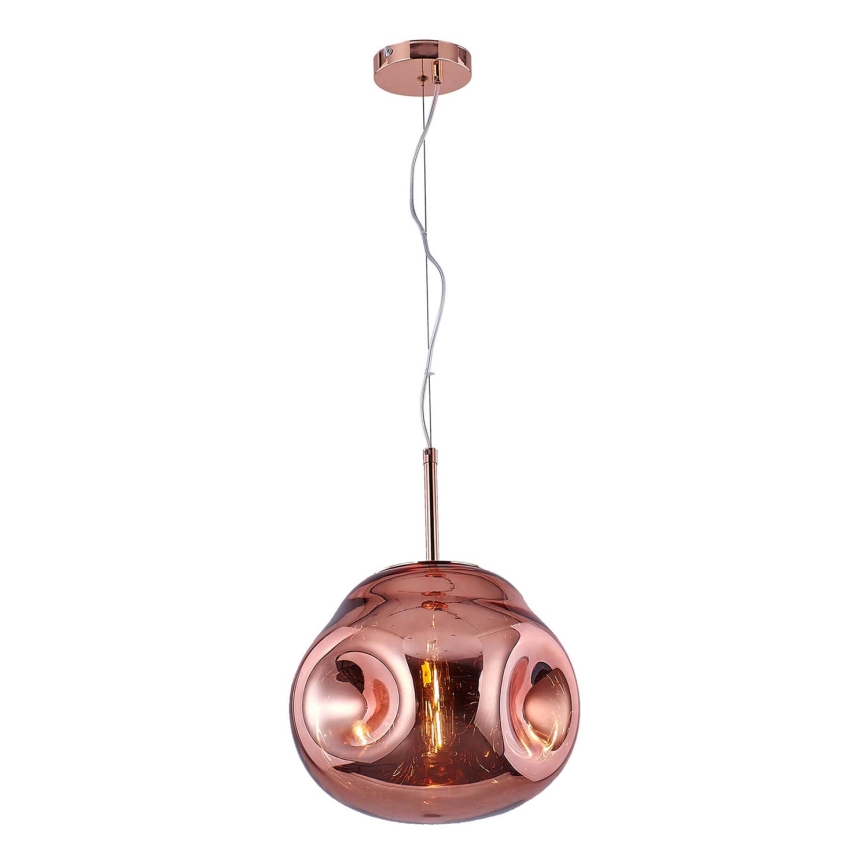 Luster na sajli VITRO 1xE27/10W/230V pr. 35 cm roze zlatno