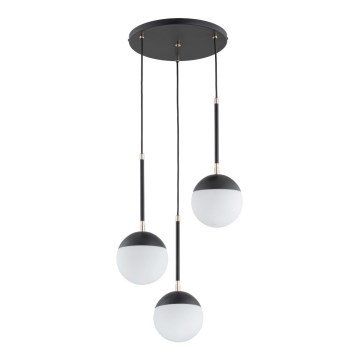 Luster na sajli VOLDA 3xE14/10W/230V pr. 44 cm crno