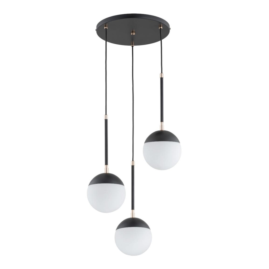 Luster na sajli VOLDA 3xE14/10W/230V pr. 44 cm crno
