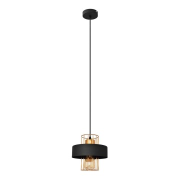 Luster na sajli VOLTA 1xE27/15W/230V crno/zlatna