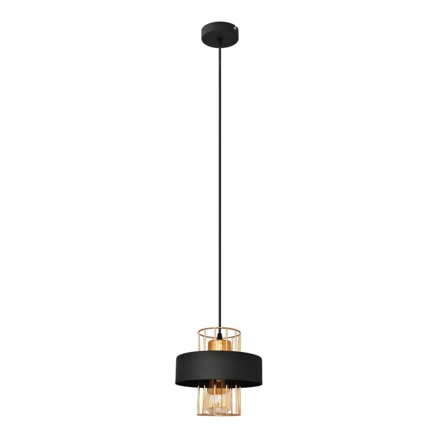 Luster na sajli VOLTA 1xE27/15W/230V crno/zlatna